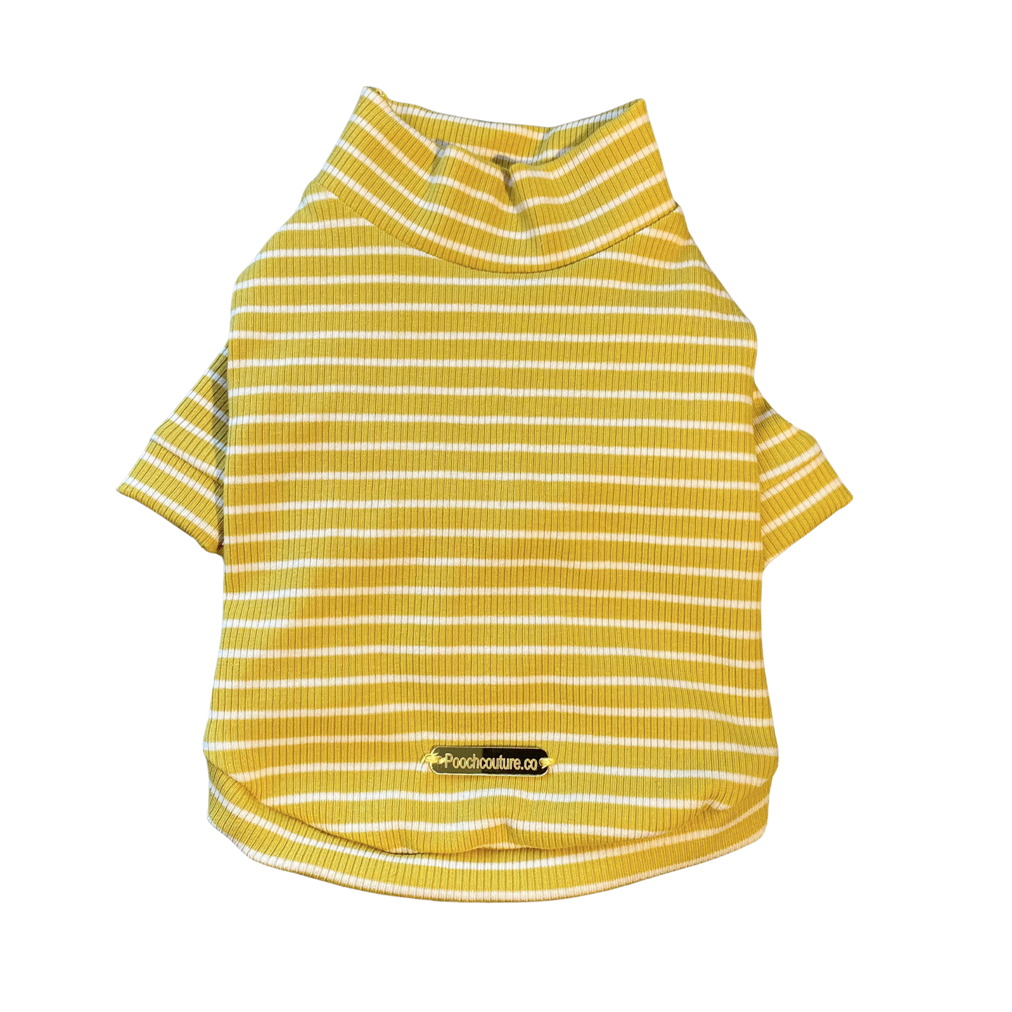 Mustard Stripe Cotton Turtleneck