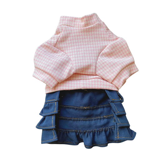 Pink Cotton Skirt Set