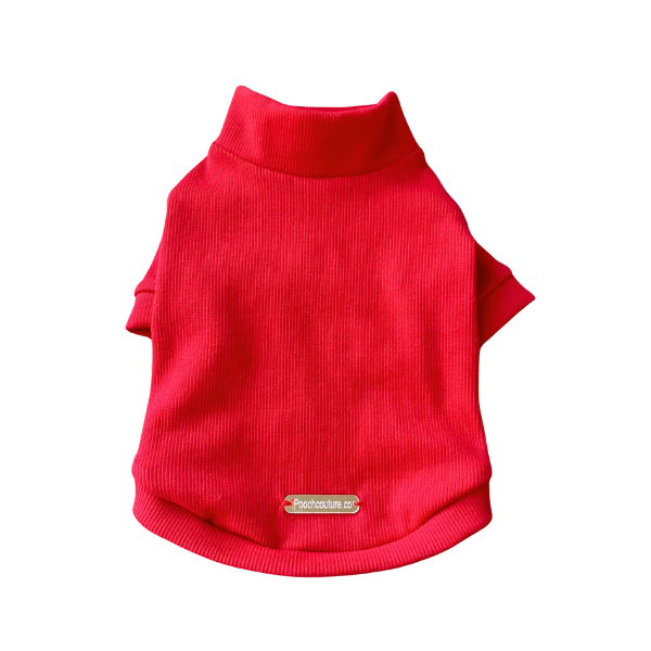 Red Ribbed Turtleneck