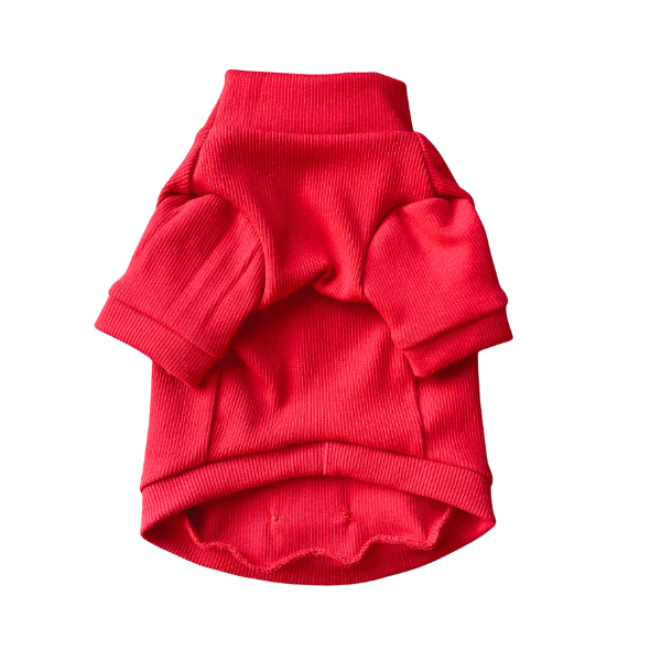 Red Ribbed Turtleneck