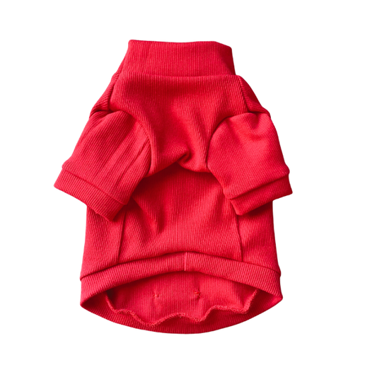 Red Ribbed Turtleneck