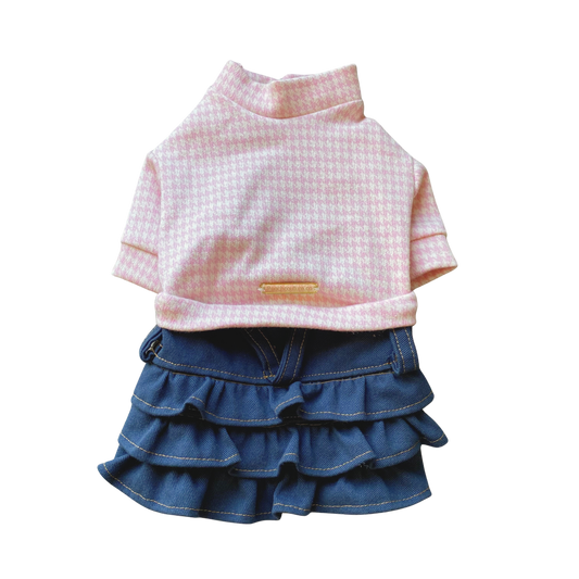 Pink Cotton Skirt Set