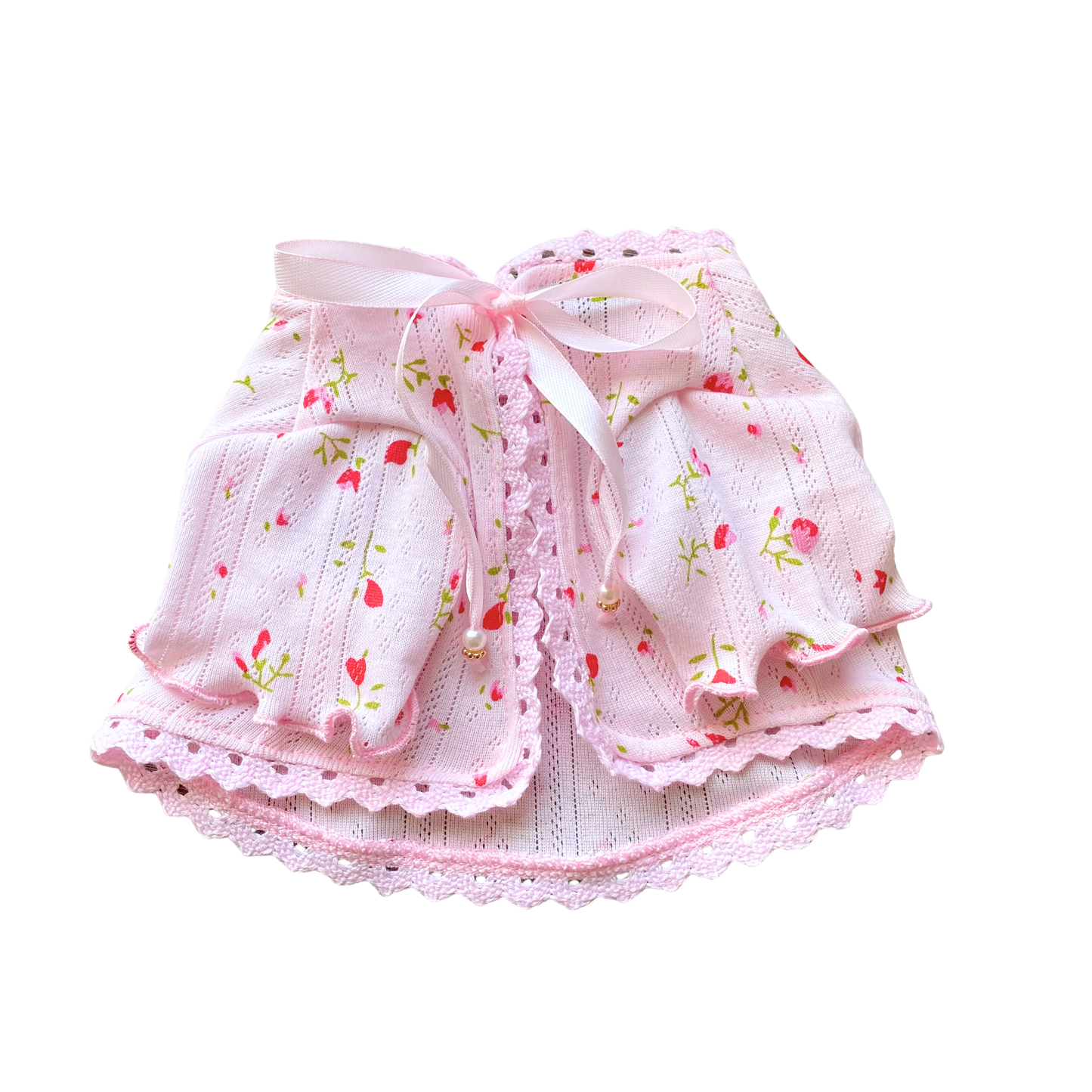 Pink Combed Cotton Cardigan