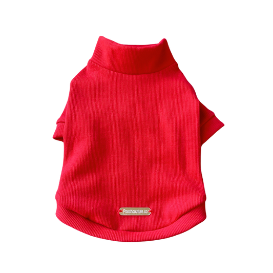 Red Ribbed Turtleneck